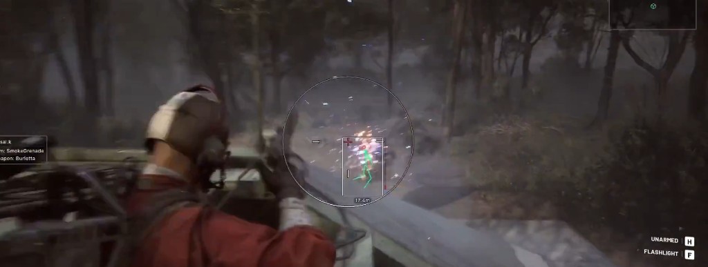 Arc Raiders ESP with bounding box, skeleton overlay, and distance readout at 17 meters